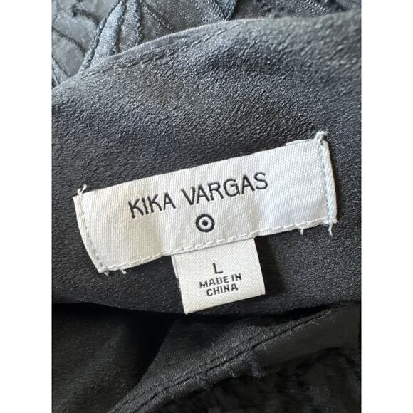 KIKA VARGAS X TARGET Black Floral Embossed Open Back  Midi Dress Size Large - Picture 7 of 7